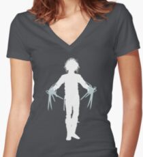Wanna Play Scissors, Paper, Stone? Women's Fitted V-Neck T-Shirt