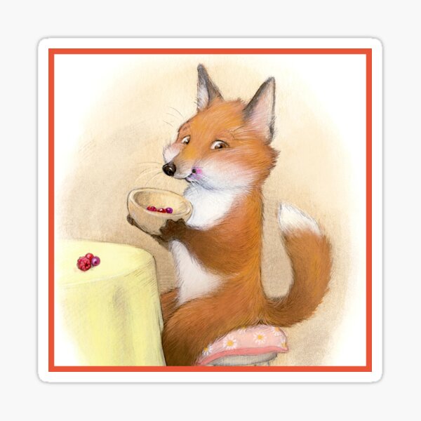 Fox Loves Berries Sticker