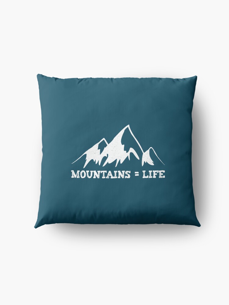 Alternate view of Mountains = life Floor Pillow