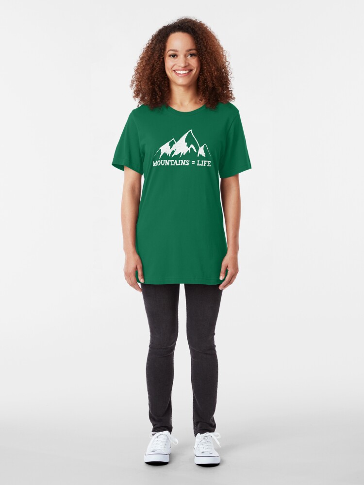 Alternate view of Mountains = life Slim Fit T-Shirt