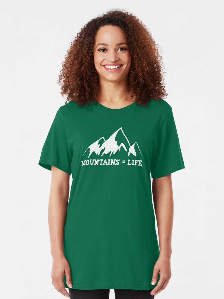 Alternate view of Mountains = life Slim Fit T-Shirt