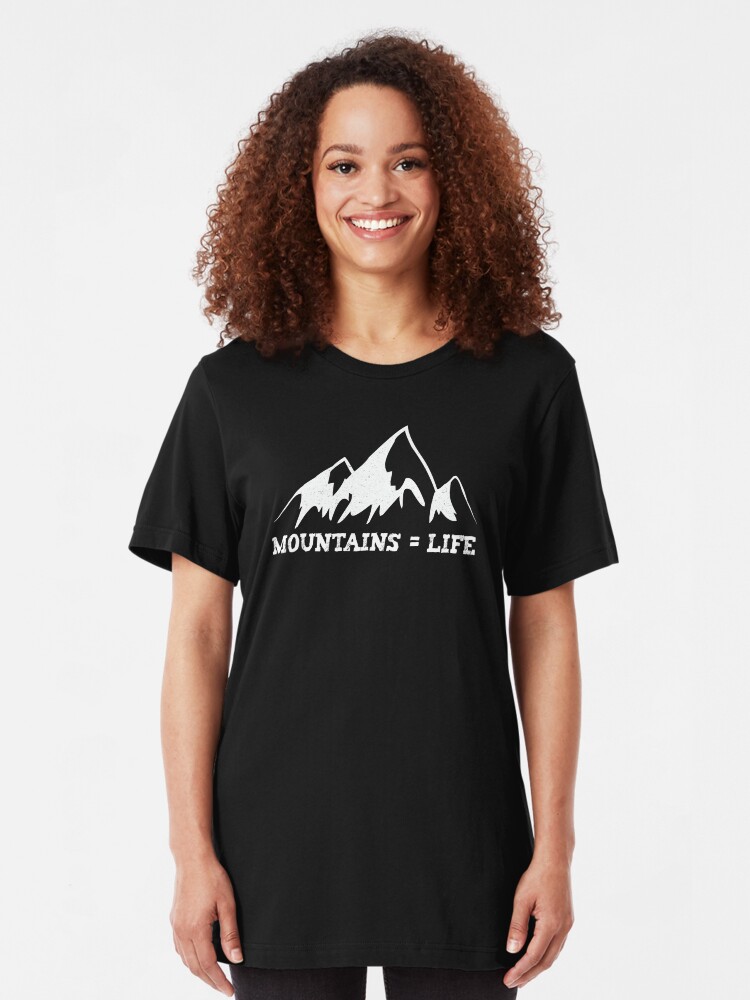 Alternate view of Mountains = life Slim Fit T-Shirt