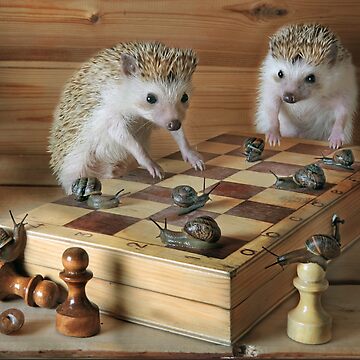 Artwork thumbnail, Hedgehogs - the chess players by Elena Eremina