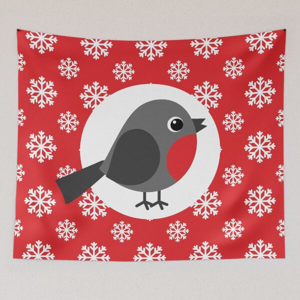Item preview, Christmas / Winter Robin Snowflakes Red designed and sold by BirdAtWork.