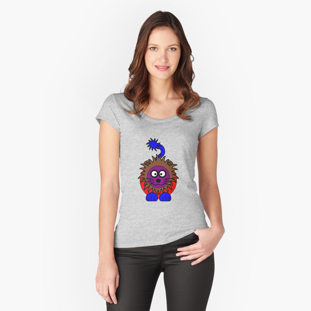 Rainbow Lion Fitted Scoop T-Shirt