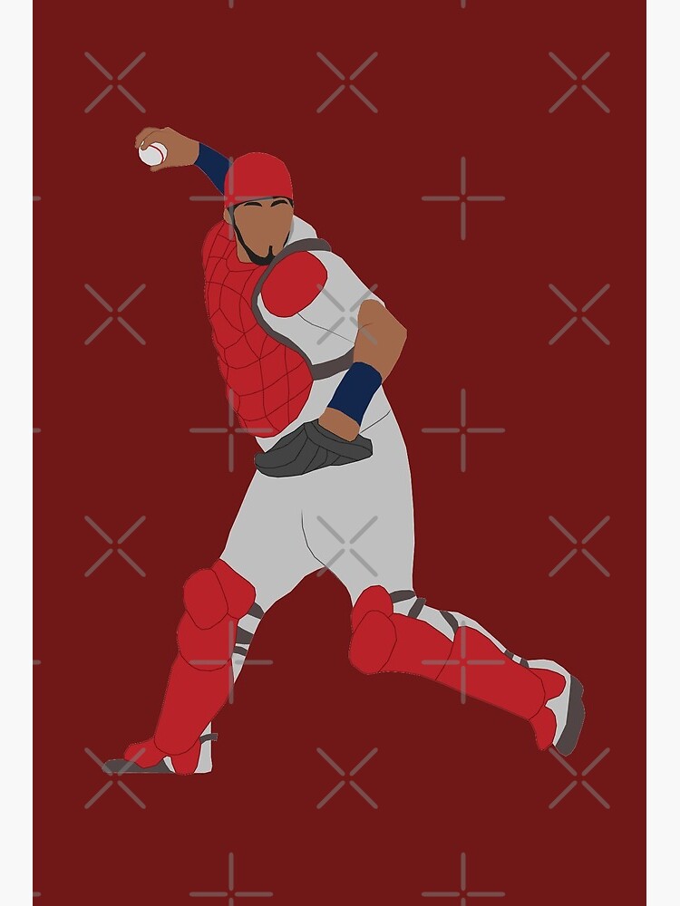 Print of Yadier Molina st. Louis Cardinals Catcher Drawing 