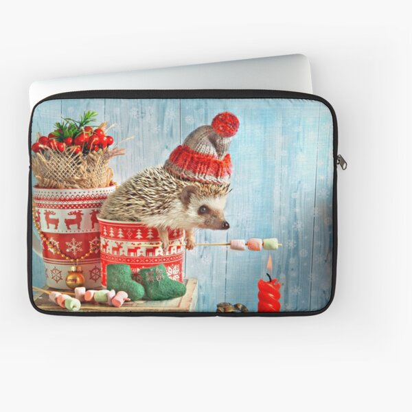 Christmas Hedgehog by Elena Eremina Laptop Sleeve