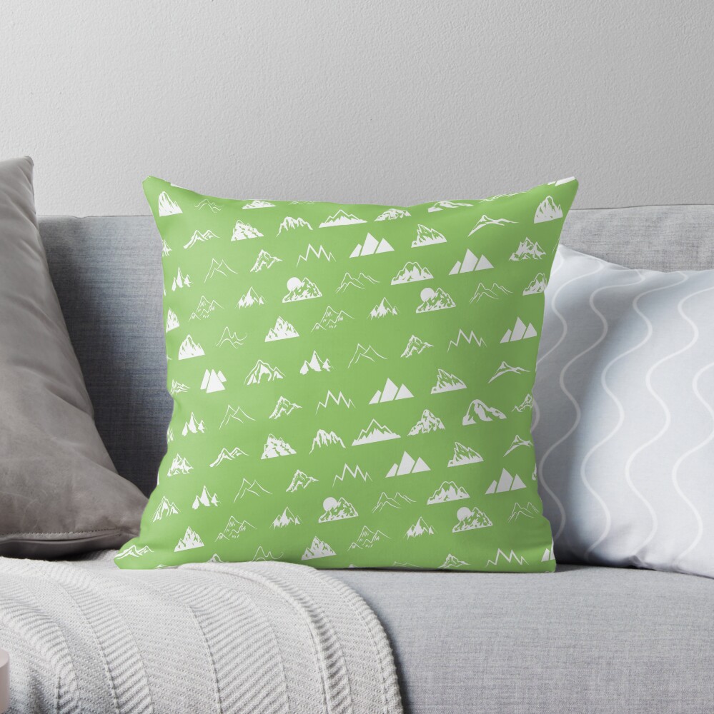 Mountains all over Throw Pillow