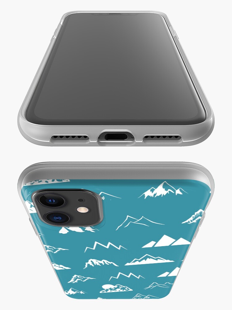 Alternate view of Mountains all over - turquoise iPhone Case & Cover
