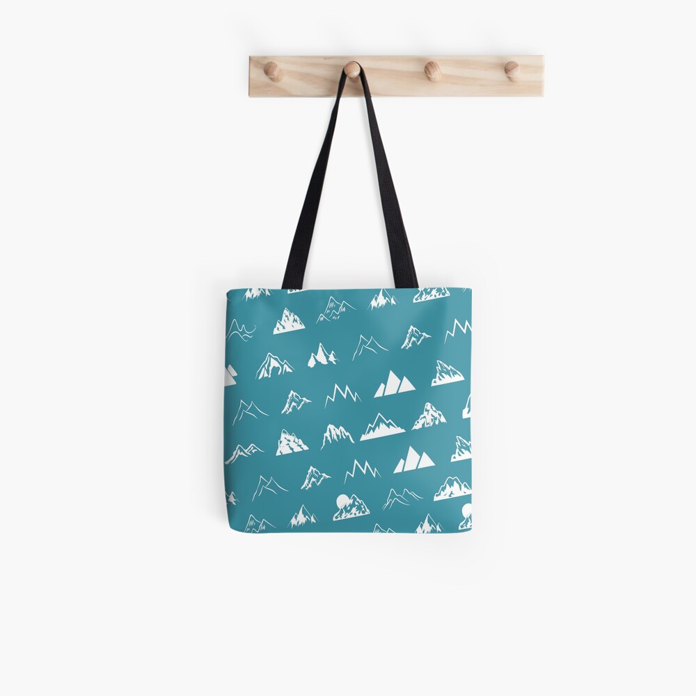 Mountains all over - turquoise Tote Bag
