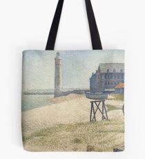 Georges Seurat, The Lighthouse at Honfleur, 1886 Painting Tote Bag