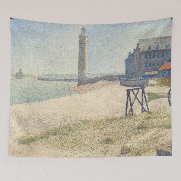 Item preview, Georges Seurat, The Lighthouse at Honfleur, 1886 Painting designed and sold by VibrantDesign.