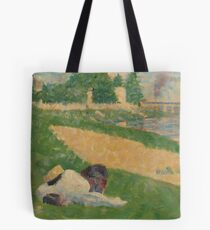 Georges Seurat, The Seine with Clothing on the Bank (Study for "Bathers at Asnières"), 1883/1884 Painting Tote Bag