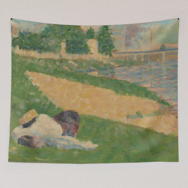 Item preview, Georges Seurat, The Seine with Clothing on the Bank (Study for "Bathers at Asnières"), 1883/1884 Painting designed and sold by VibrantDesign.