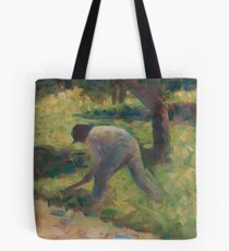 Georges Seurat, Peasant with a Hoe, 1882 Painting Tote Bag