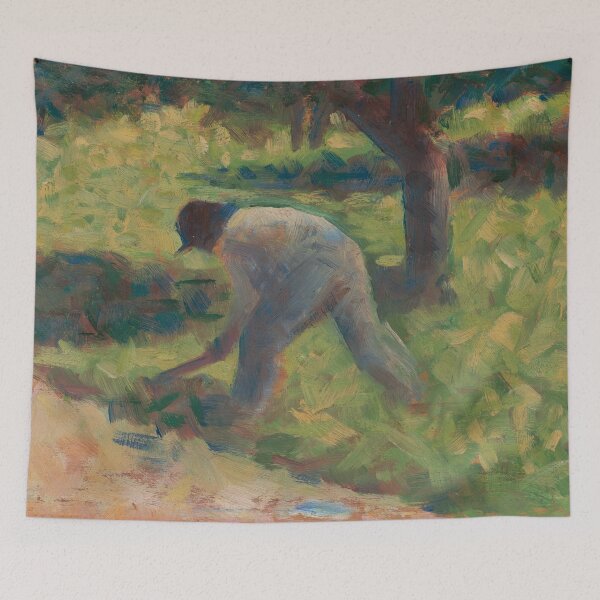 Item preview, Georges Seurat, Peasant with a Hoe, 1882 Painting designed and sold by VibrantDesign.