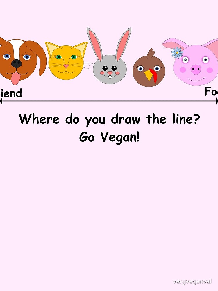 "Friend or Food? Where do you draw the line?" Drawstring Bag for Sale