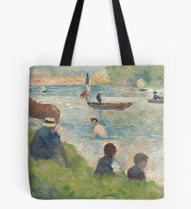 Georges Seurat, Horse and Boats (Study for "Bathers at Asnières"), 1883/1884 Painting Tote Bag