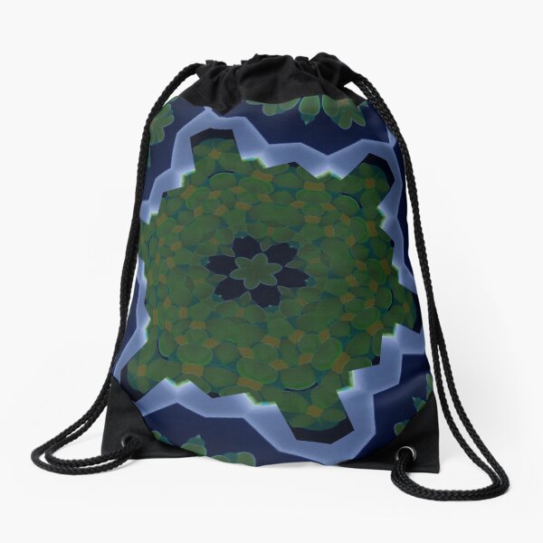 Peas and Ice Pedals Circle Design Offering at Green Bee Mee Drawstring Bag