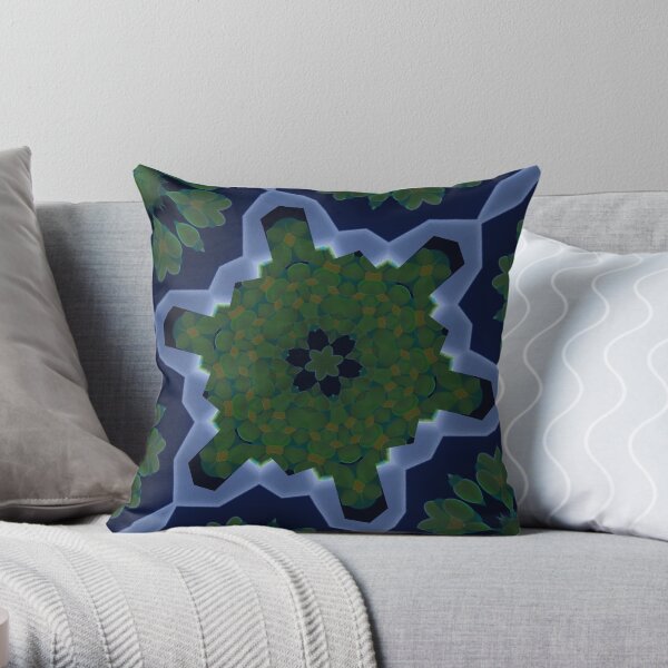 Peas and Ice Pedals Circle Design Offering at Green Bee Mee Throw Pillow