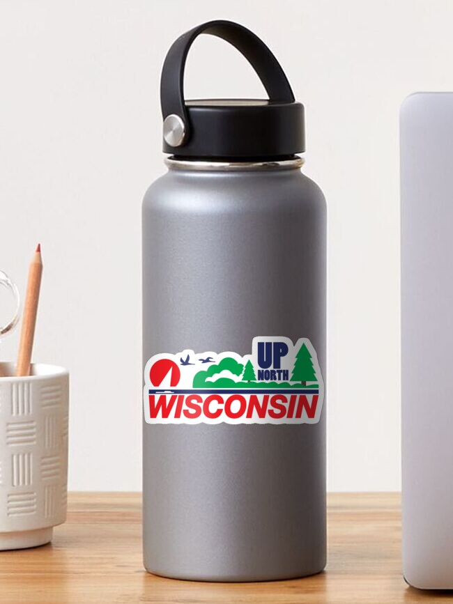 Imagen 1 de 3, Pegatina con la obra Placa de Wisconsin hacia el norte, diseñada y vendida por Kevinmw1122.