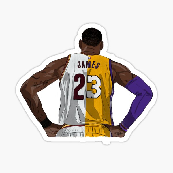 Lebron James Lakers Jersey Sticker for Sale by jonkiwi