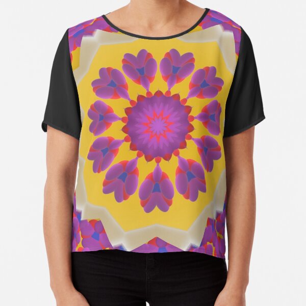 Purple Pedals 3D in the Sun Design Offering at Green Bee Mee Chiffon Top