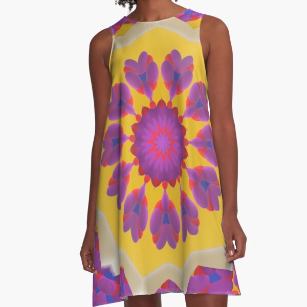 Purple Pedals 3D in the Sun Design Offering at Green Bee Mee A-Line Dress