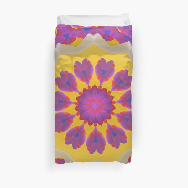 Purple Pedals 3D in the Sun Design Offering at Green Bee Mee Duvet Cover