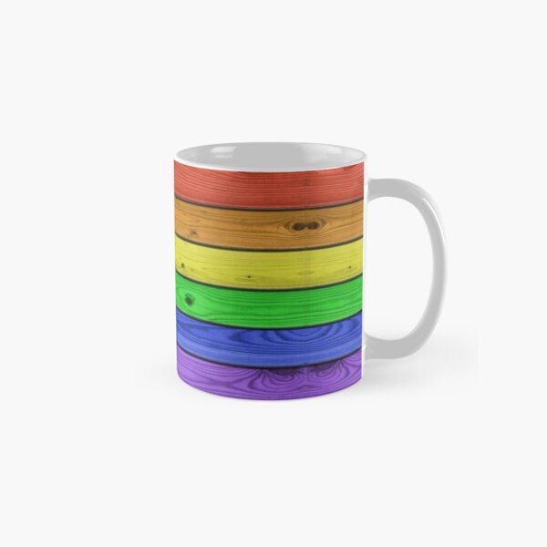 Rainbow Pride Wood Planks Classic Mug
