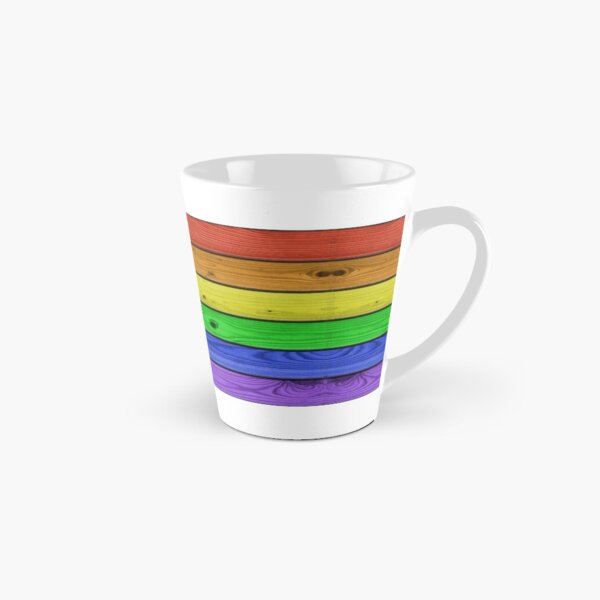 Rainbow Pride Wood Planks Tall Mug