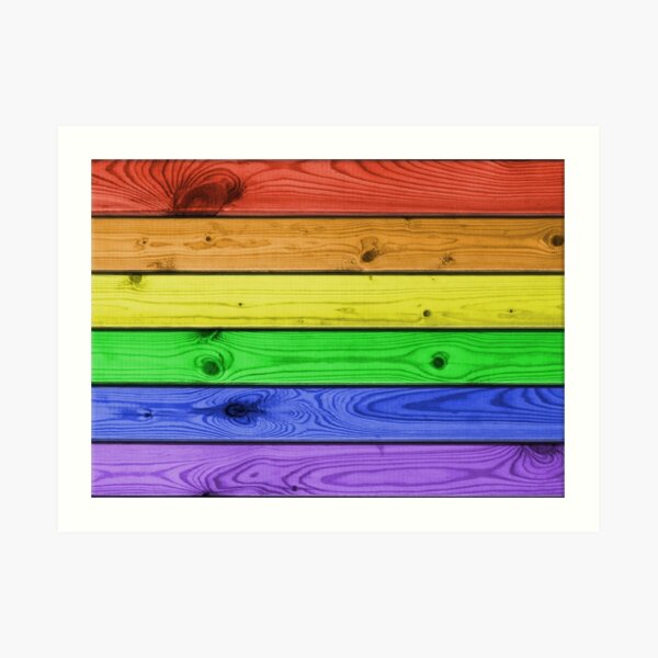 Rainbow Pride Wood Planks Art Print