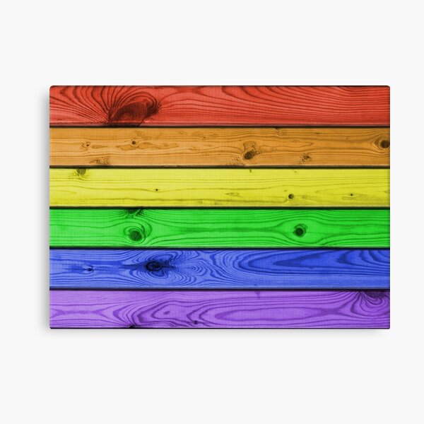 Rainbow Pride Wood Planks Canvas Print