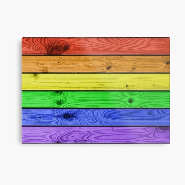 Rainbow Pride Wood Planks Metal Print