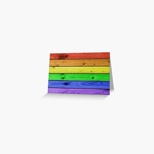Rainbow Pride Wood Planks Greeting Card