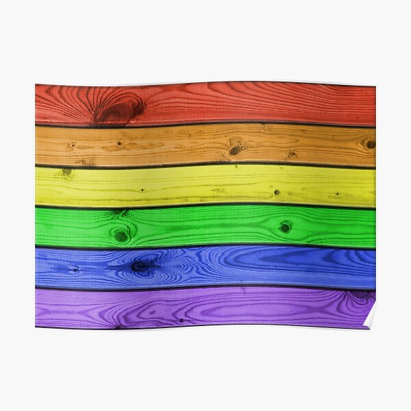 Rainbow Pride Wood Planks Poster
