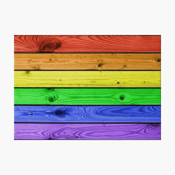 Rainbow Pride Wood Planks Photographic Print
