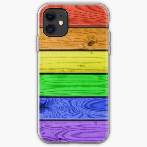 Rainbow Pride Wood Planks iPhone Soft Case