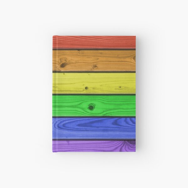 Rainbow Pride Wood Planks Hardcover Journal