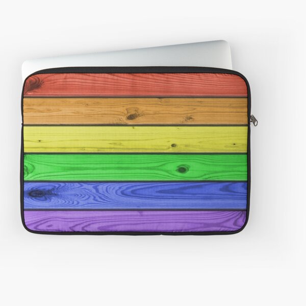 Rainbow Pride Wood Planks Laptop Sleeve