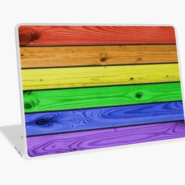 Rainbow Pride Wood Planks Laptop Skin