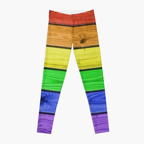 Rainbow Pride Wood Planks Leggings