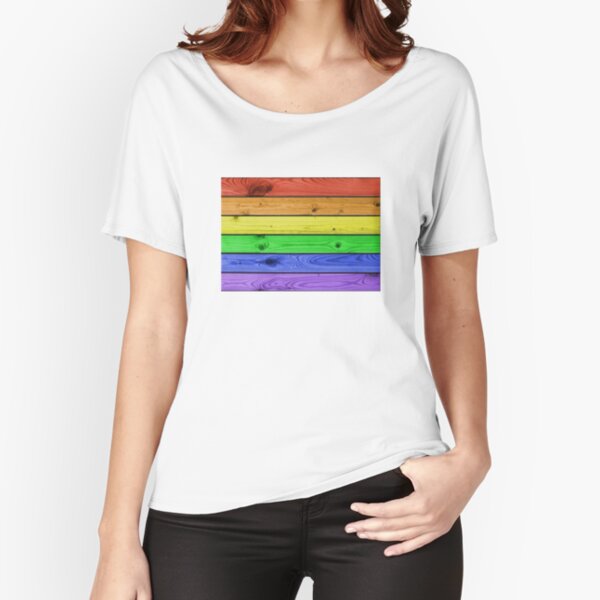 Rainbow Pride Wood Planks Relaxed Fit T-Shirt