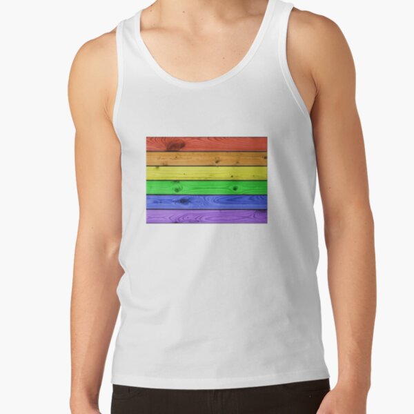 Rainbow Pride Wood Planks Tank Top