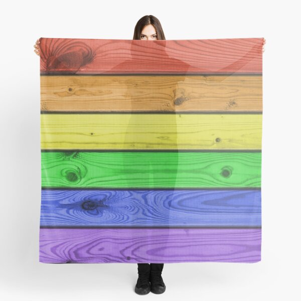 Rainbow Pride Wood Planks Scarf