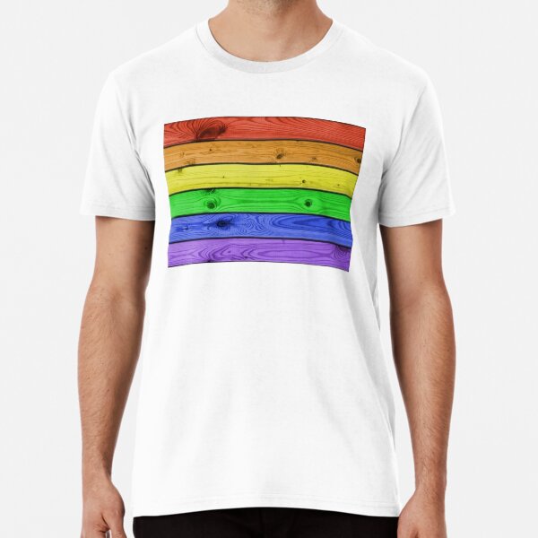 Rainbow Pride Wood Planks Premium T-Shirt