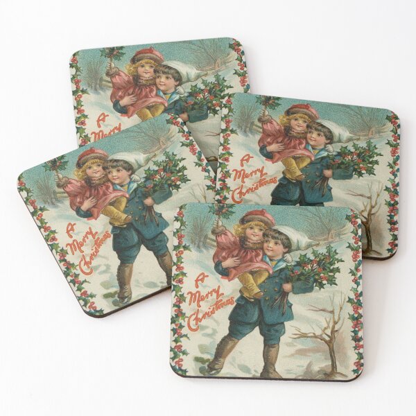 Item preview, Vintage Christmas Boy and Girl designed and sold by Retro Salt.