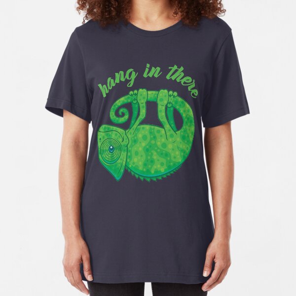 Hang In There Magical Chameleon Slim Fit T-Shirt