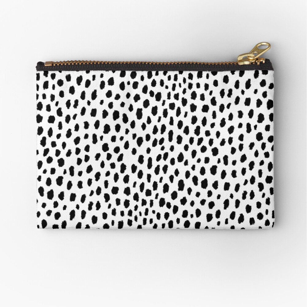 Dalmatian Spots (black/white) Zipper Pouch