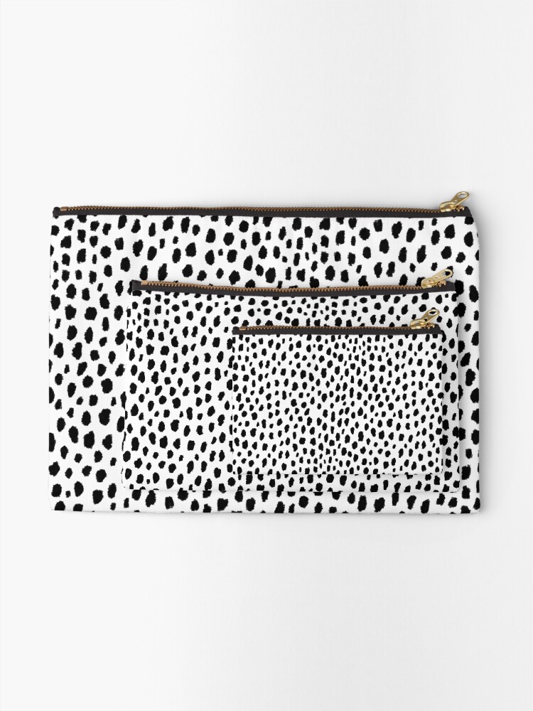 Alternate view of Dalmatian Spots (black/white) Zipper Pouch